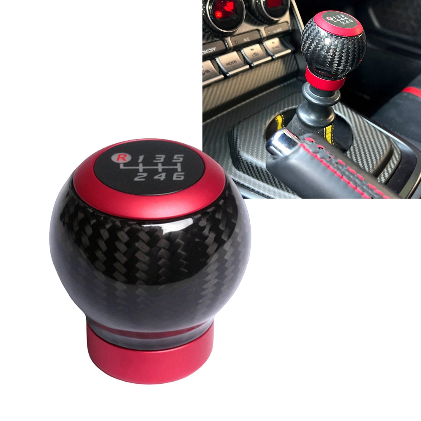 Carbon Fiber Gear Shift Knob for Subaru BRZ, Toyota GR86 (2013-2024)