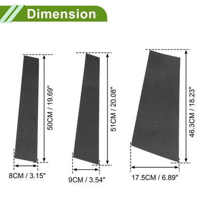 6 Pcs Door Pillar Window Trim for Chrysler Pacifica Carbon Fiber Black