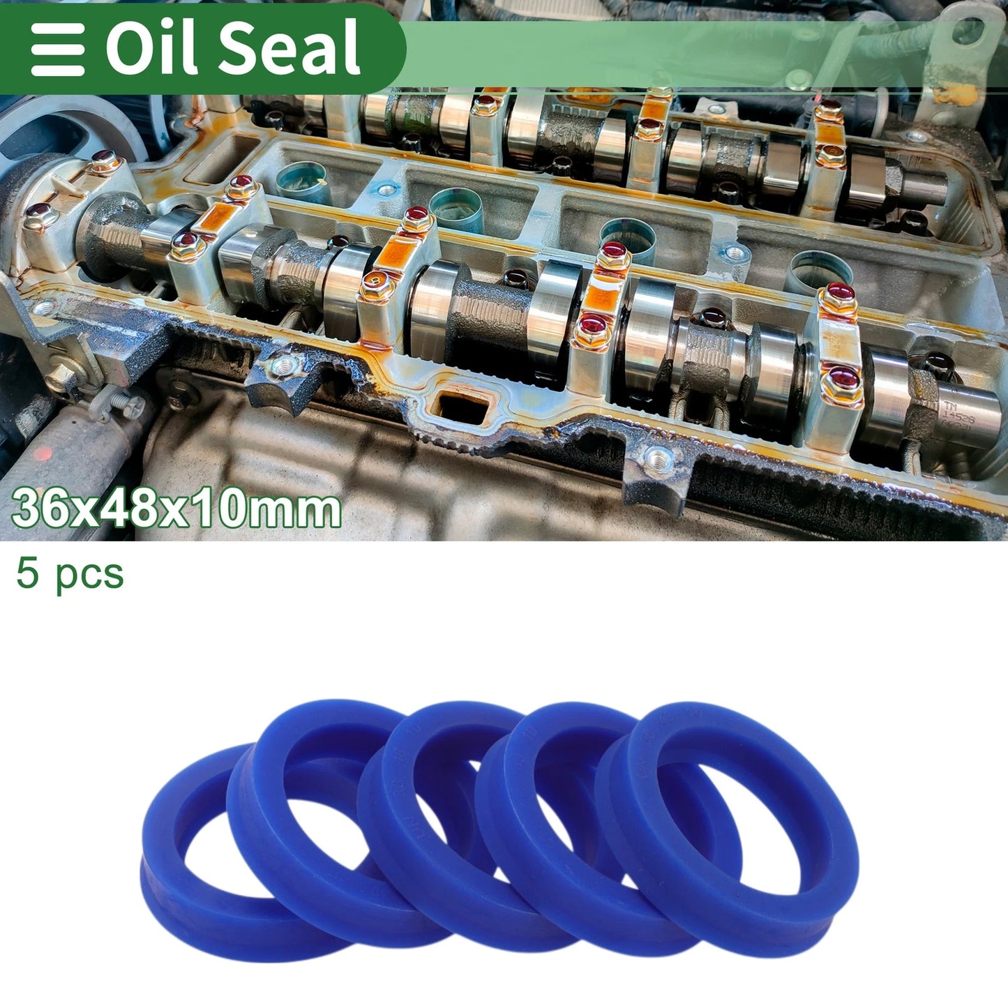 Oil Seal 36x48x10mm 5 Pcs Rotary Shaft Seal TPU for Make Model