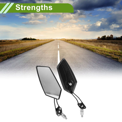 M8/M10 Rear View Mirror Polygonal Shape Black Carbon Fiber for Motorcycle