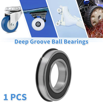 Deep Groove Ball Bearings 55x100x21mm Silver Tone Black