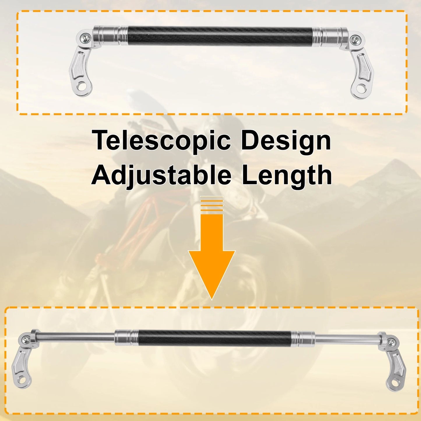 Motorcycle Balance Handle Bar Aluminum Alloy Extender Bracket 300mm Center Hole