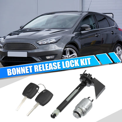 Bonnet Release Lock Kit with Latch & 2 Keys for Ford Focus MK2 (2004-2012)