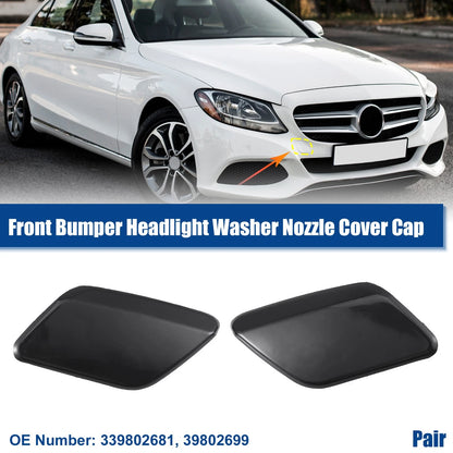 Front Left Right Bumper Headlight Washer Nozzle Caps for Volvo S60 (2001-2010)