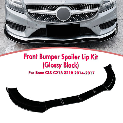 Gloss Black Front Spoiler Lip Splitter for Benz CLS550 CLS63 (2014-2017)
