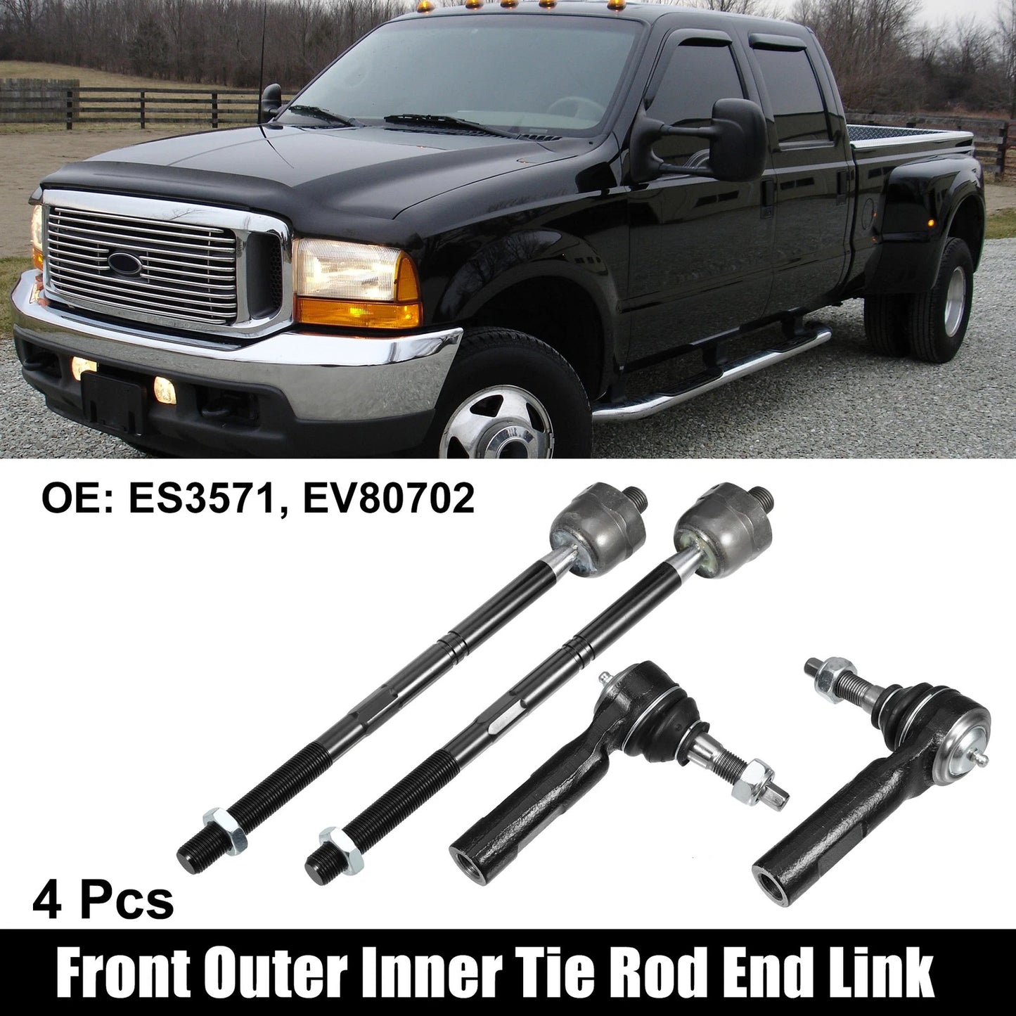 4 x Tie Rod End Link Front Outer Inner Left Right for Dodge Charger