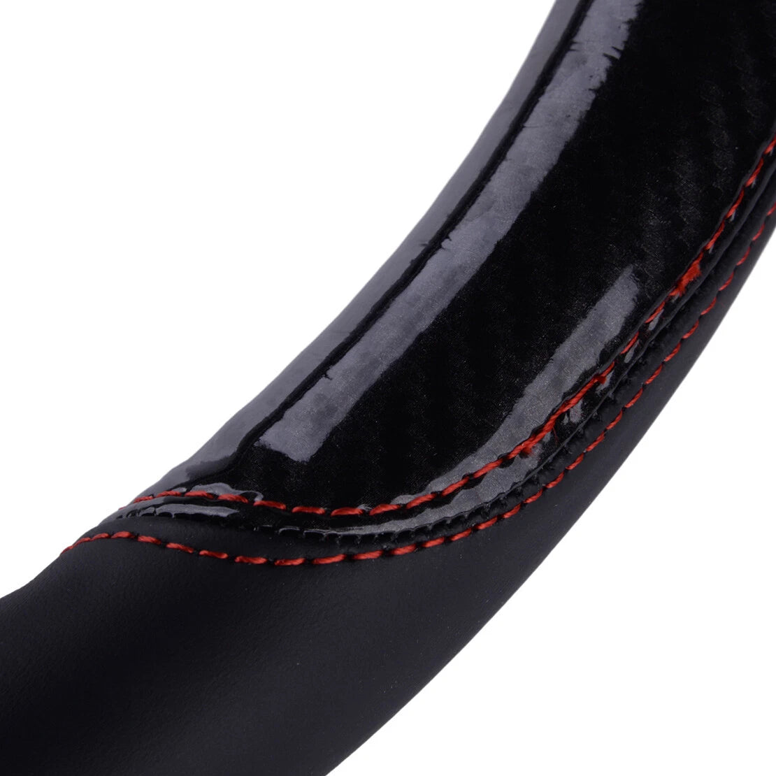 38cm Anti-Slip Carbon Fiber Leather Steering Wheel Cover for Car