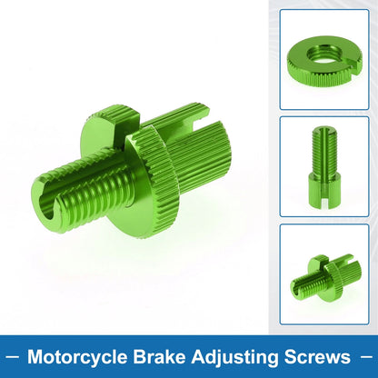 Brake Lever Barrel Adjusters Screws M10 Green 2 x for Motorcycle