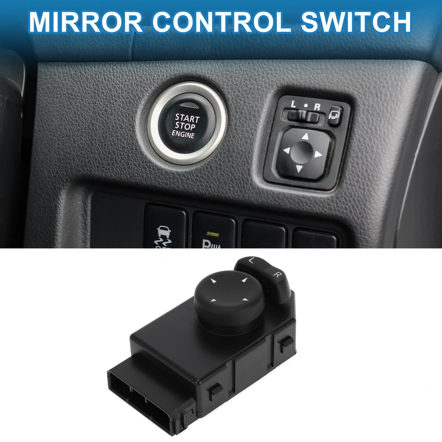 Car Mirror Switch for Jeep Liberty 2002-2003, Plastic Black