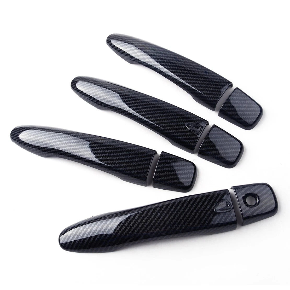 Black Carbon Fiber Door Handle Cover Trim for Nissan Qashqai Rogue Sport (2017-2023)