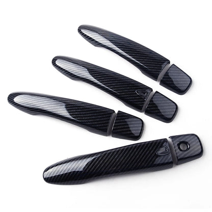 Black Carbon Fiber Door Handle Cover Trim for Nissan Qashqai Rogue Sport (2017-2023)