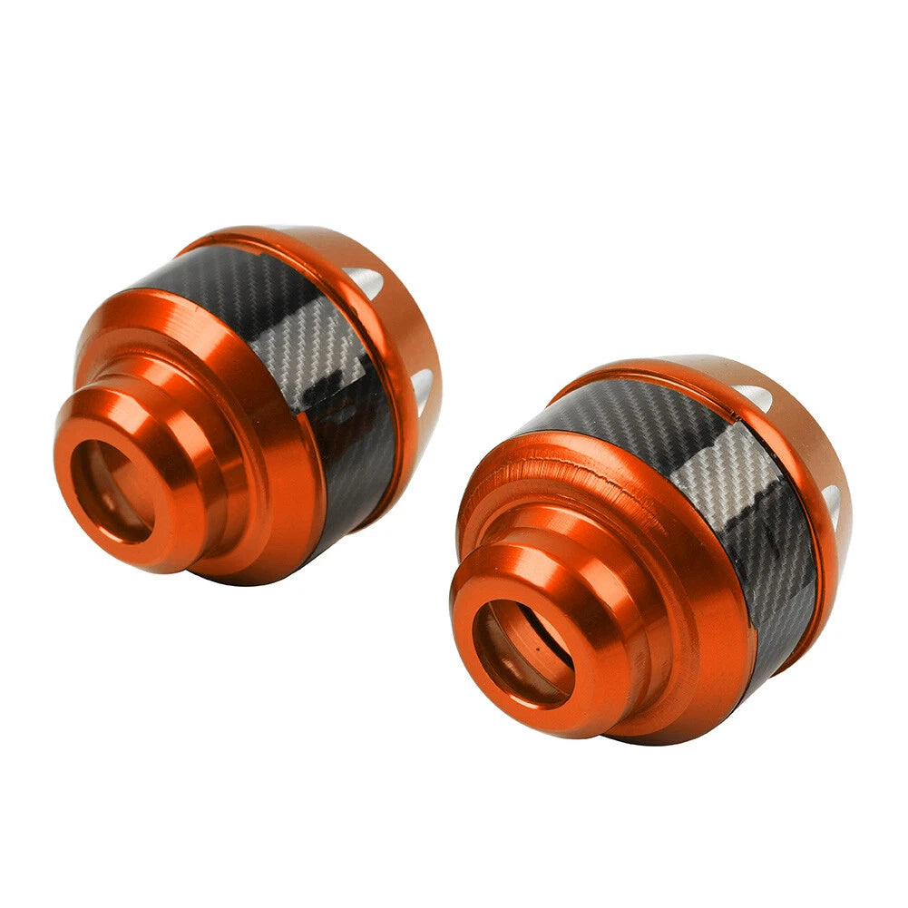 2 x Motorcycle Front Fork Frame Sliders for Make & Model  - Orange