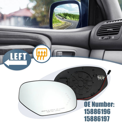Passenger Right Side Heated Mirror Glass for Chevy Silverado Avalanche