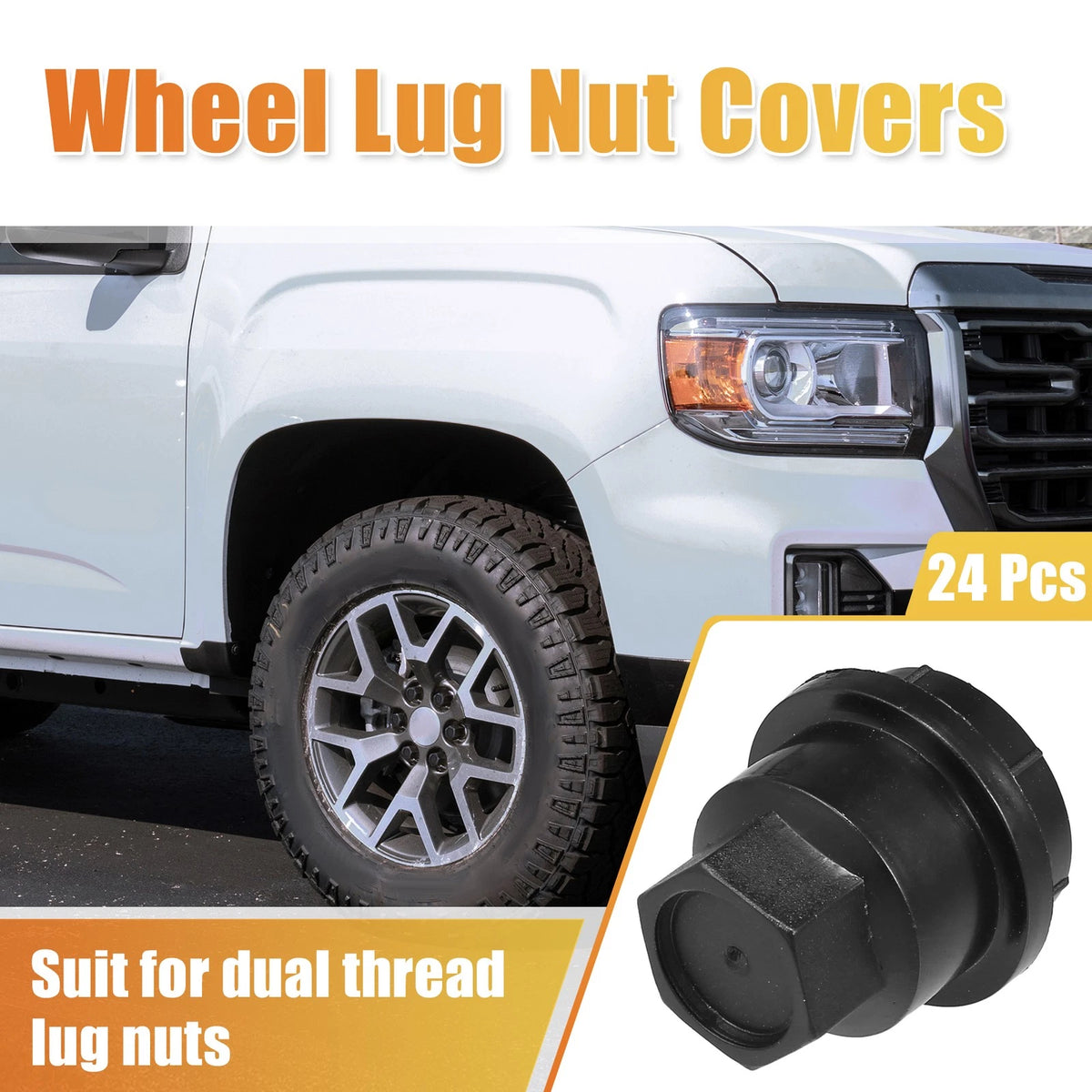24 x 24mm Wheel Lug Nut Covers for Chevrolet Camaro (1997-2001) Black