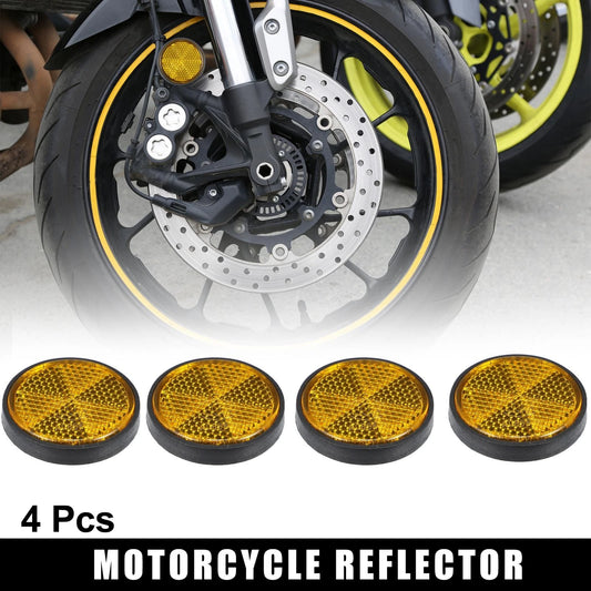 4pcs M6x1.0 Orange Universal Screw Mount Round Warning Reflector for Motorcycle