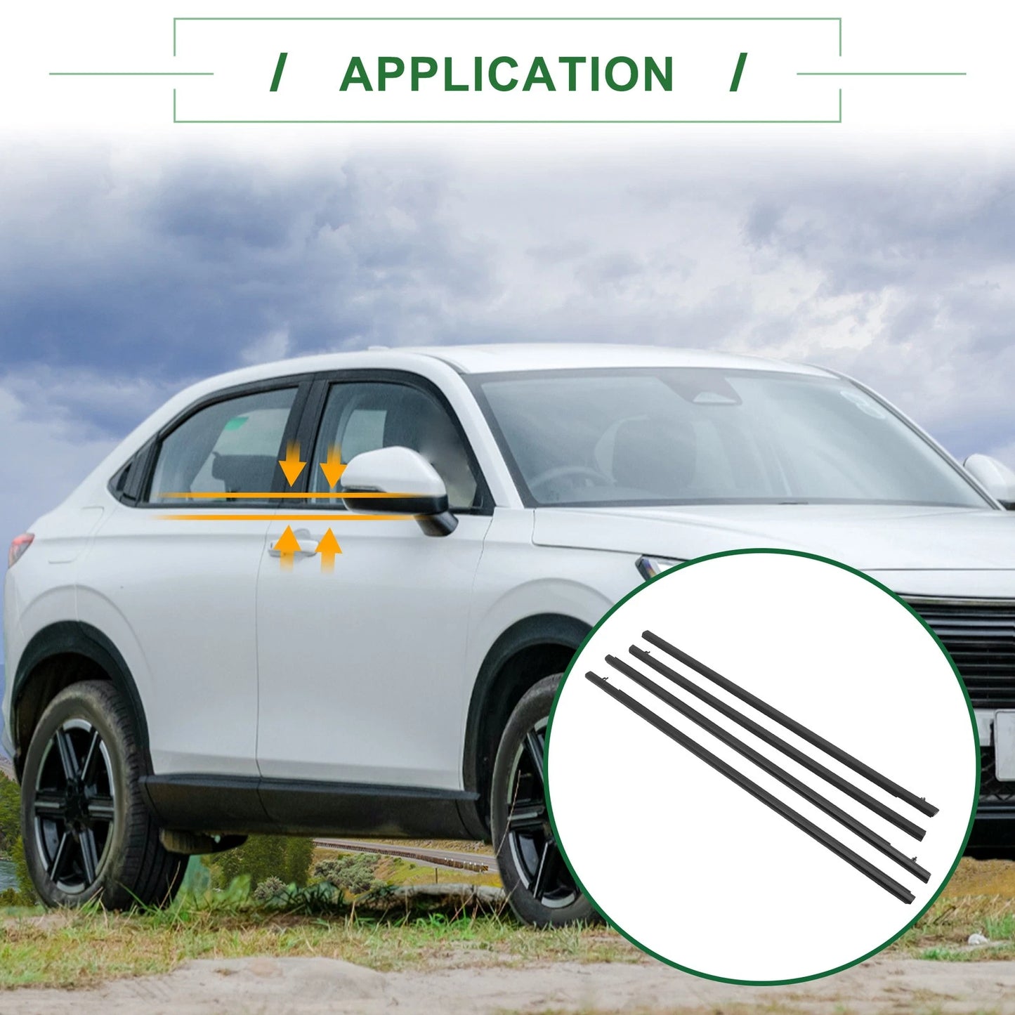 4pcs Weatherstrip Window Seal for Honda HR-V (2016-2020) Black