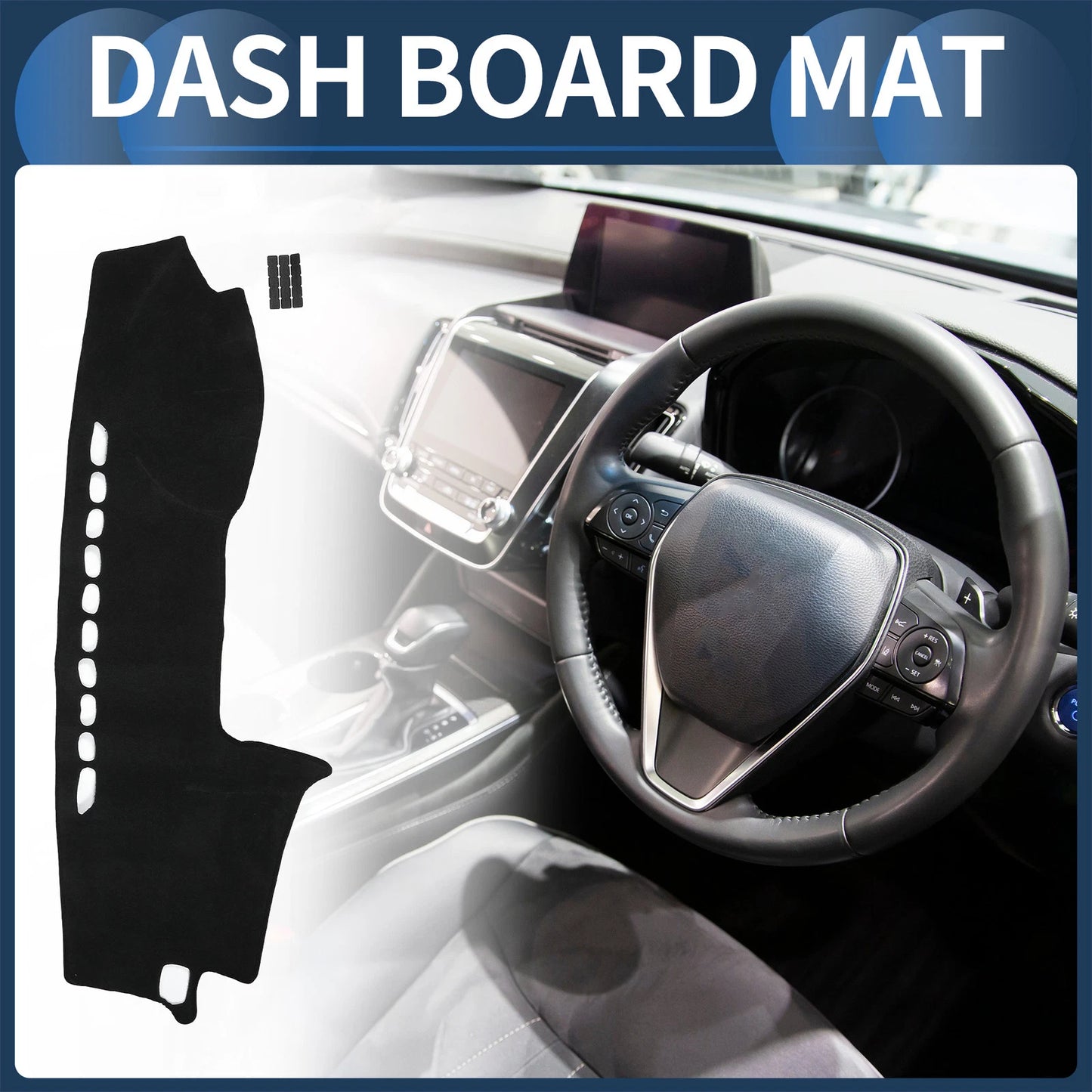 Dashboard Cover Mat for Toyota Crown 2004-2008 Black 1 Set