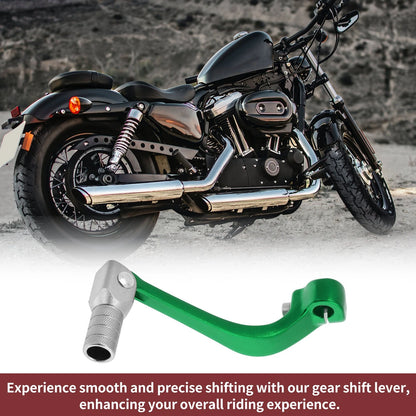 Folding Shifter Lever for Honda CRF110F (2013-2018) - Green Silver Tone