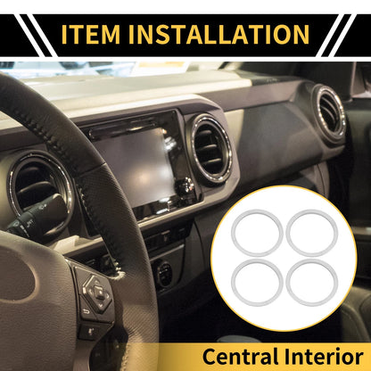AC Vent Dashboard Decoration Rings 1 x Set for Toyota Tacoma (2016-2023)