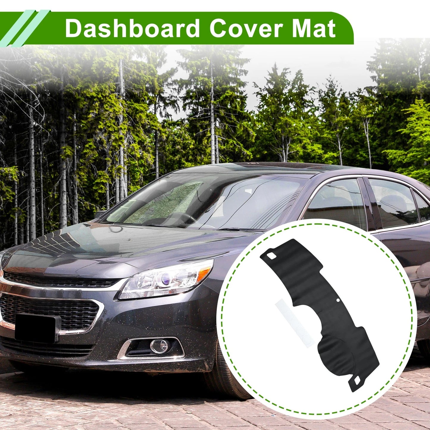 Dashboard Cover for Chevrolet Malibu Dash Mat Carpet Black (2012-2015)