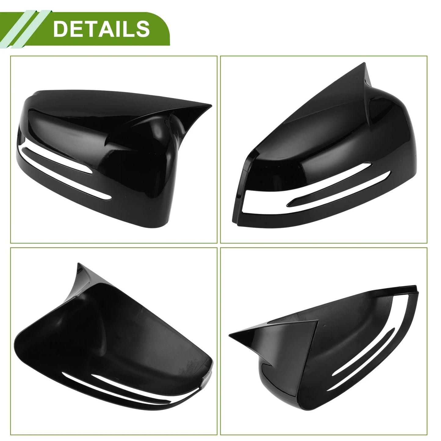 Gloss Black Mirror Cover Caps for Mercedes-Benz A-Class W176 (2012-2018)