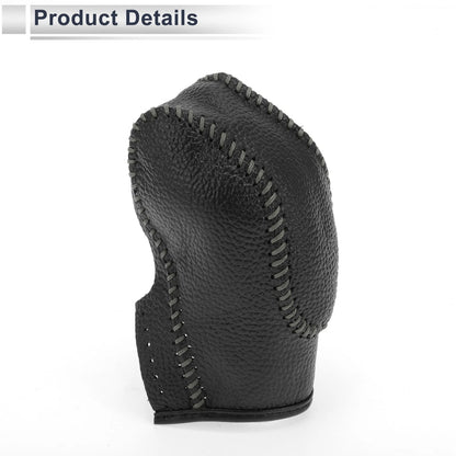 Pebbled Gear Shift Knob Cover Black/Grey Faux Leather for Ford Fusion (2013-2016)