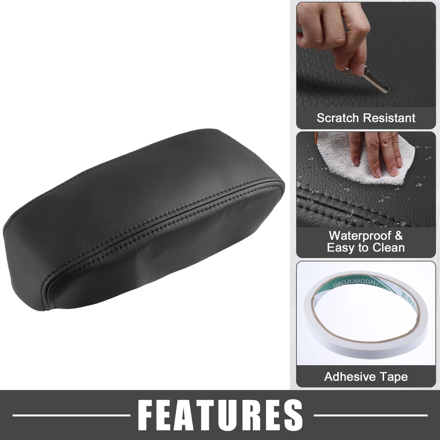 Black Center Console Pad Armrest Cover for Toyota 4Runner (1996-2002)