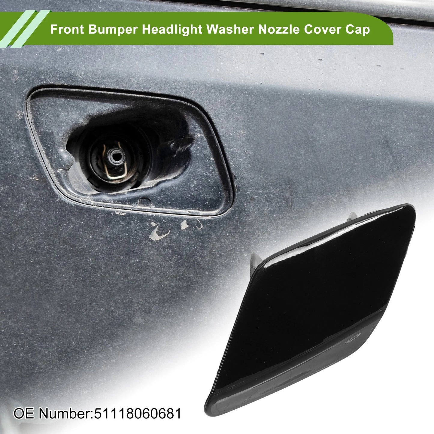 Front Left Washer Nozzle Cover for BMW 428i (2014-2016) Black