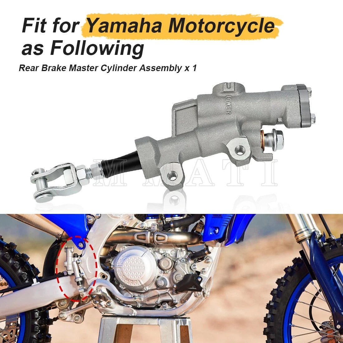 Rear Brake Master Cylinder for Yamaha YZ250/YZ250F/YZ250FX/YZ250X (2003–2022)