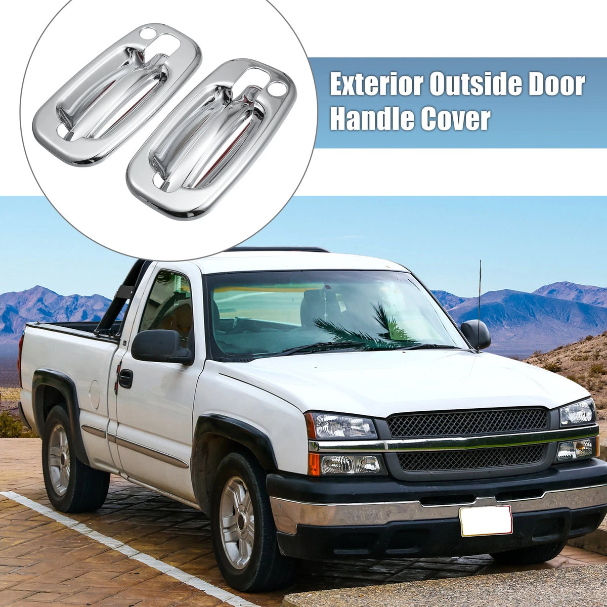 Pair Exterior Door Handle Cover  Keyhole for Chevrolet Tahoe (2000 - 2006)