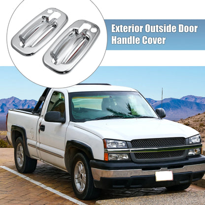 Pair Exterior Door Handle Cover  Keyhole for Chevrolet Tahoe (2000 - 2006)