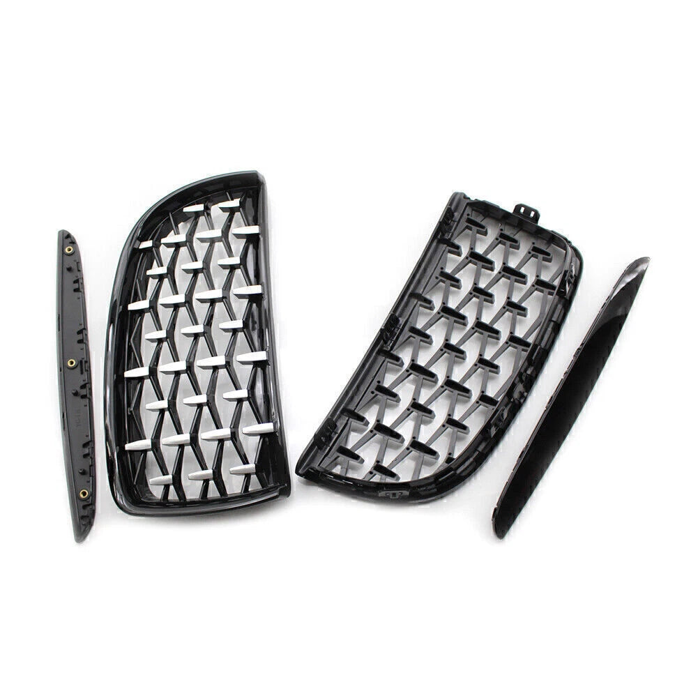 Front Black Frame & Chrome Grille Diamond Meteor Style for BMW E90 (2005-2008)