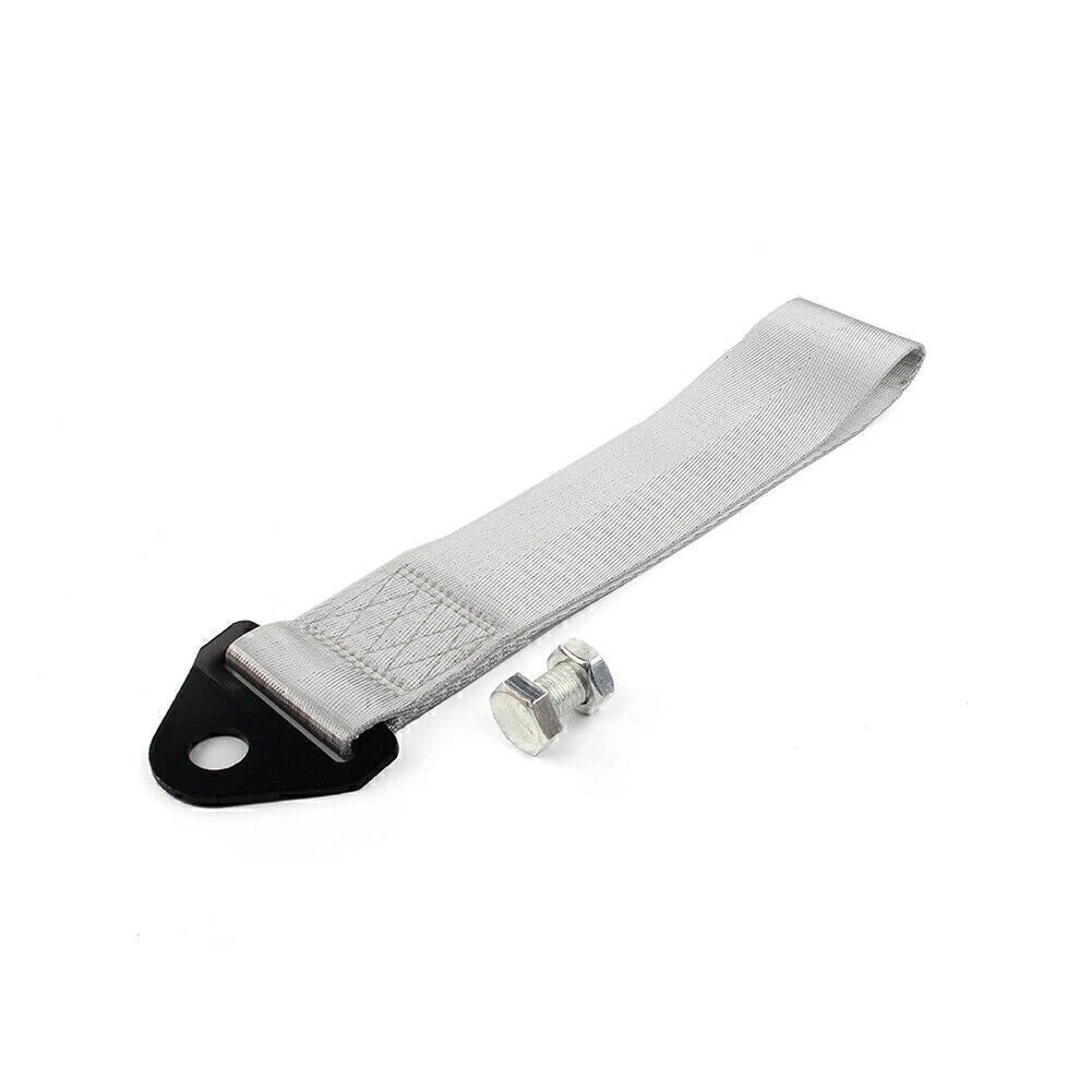 Racing Car Towing Strap for Universal Rear/Front Bumper - Gray