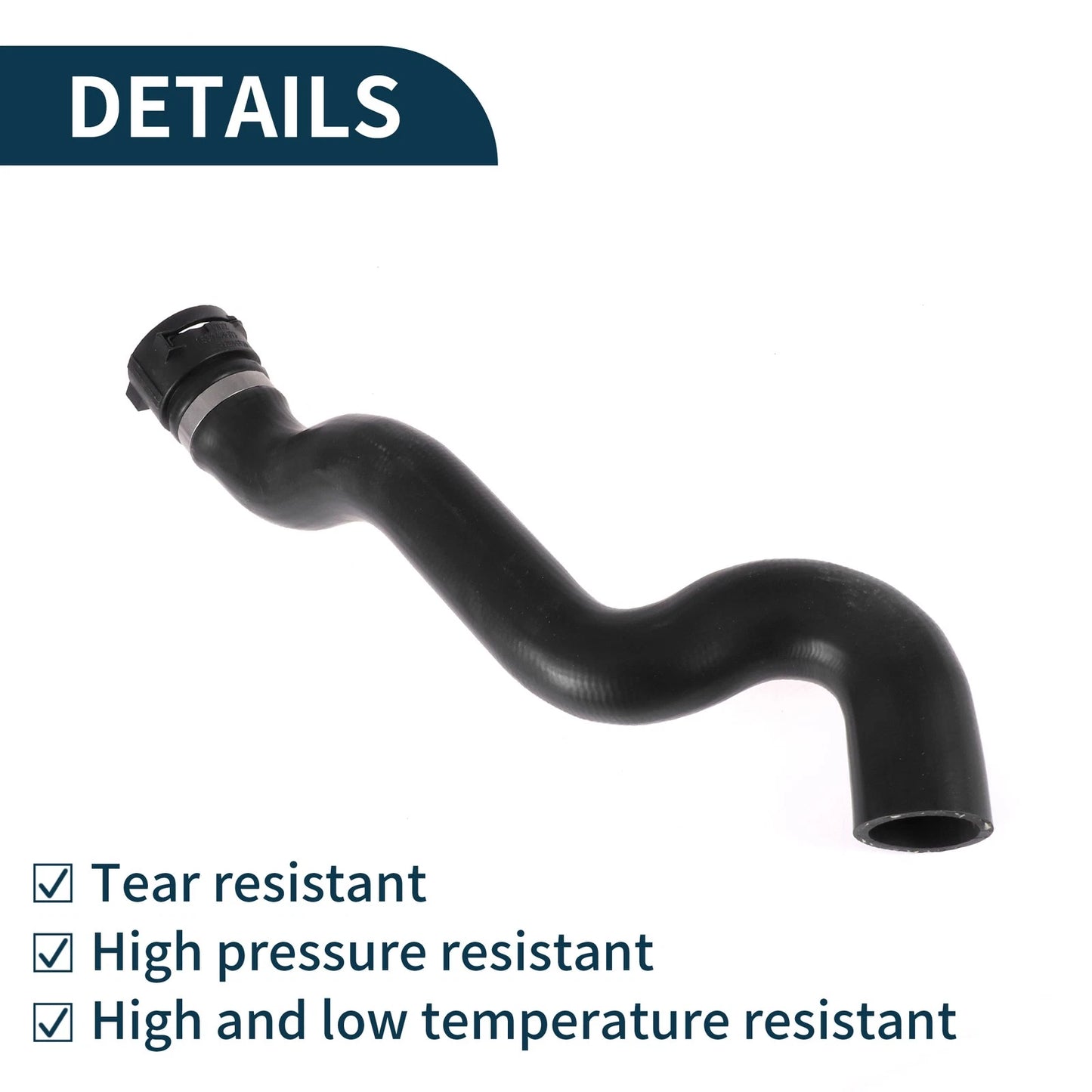 Radiator Hose Water Pipe for Volvo XC90 (2006-2014) - Rubber Black 1 Pcs