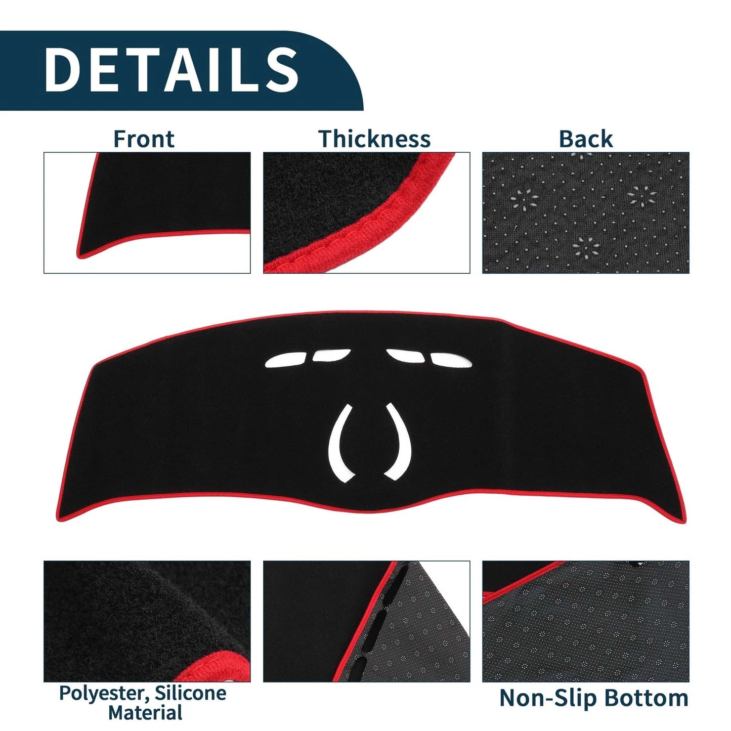 Dashboard Cover Mat for BMW Mini Cooper F55/F56 (2014-2024) Black Red