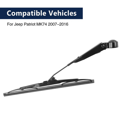 Rear Windshield Wiper Blade Arm Set 11 Inch for Jeep Patriot (2007-2016)