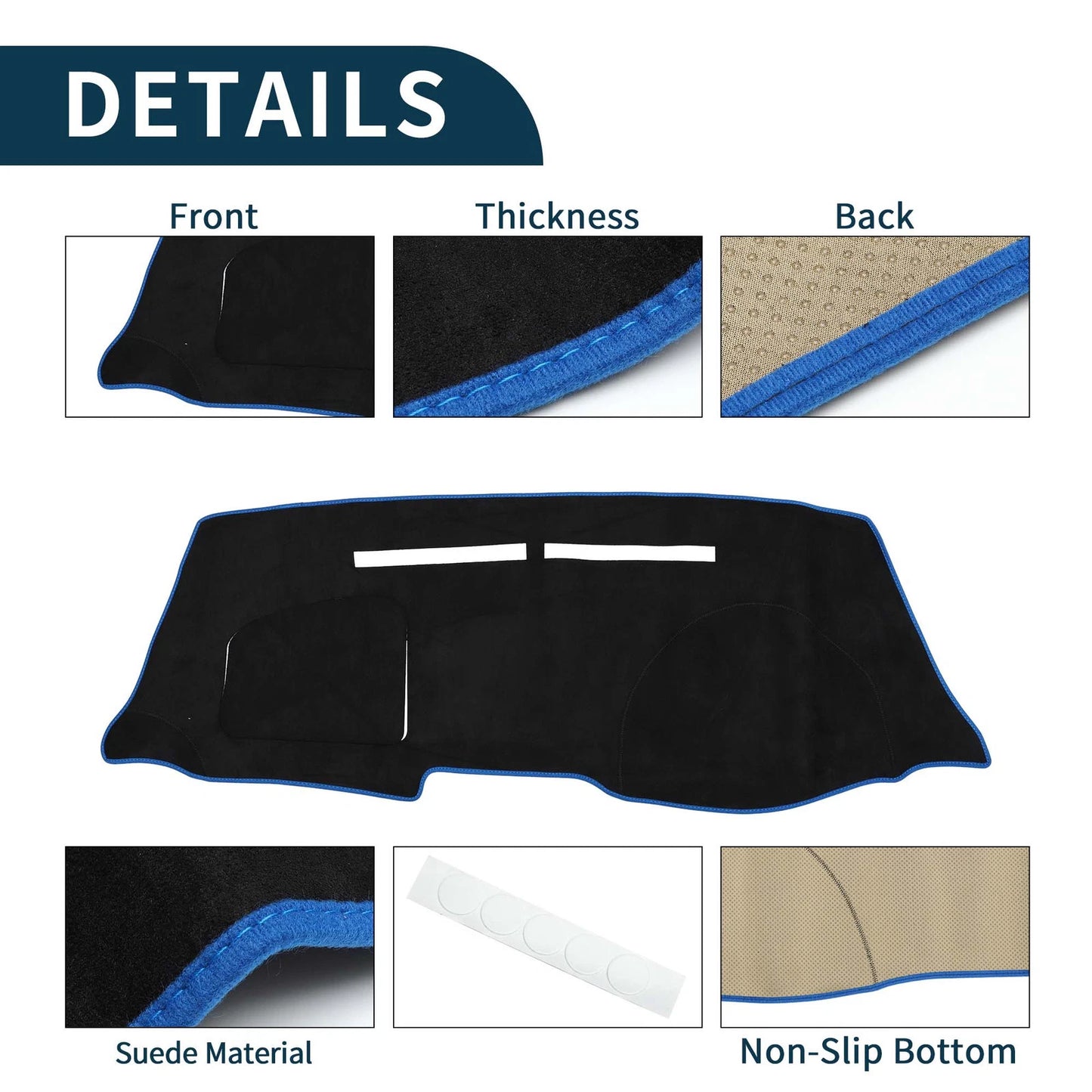 Dashboard Cover Mat for Nissan Note E12 2012-2020 Black Blue