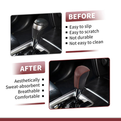 Brown Faux Leather Gear Shift Knob Cover for Subaru Forester (2006-2012)
