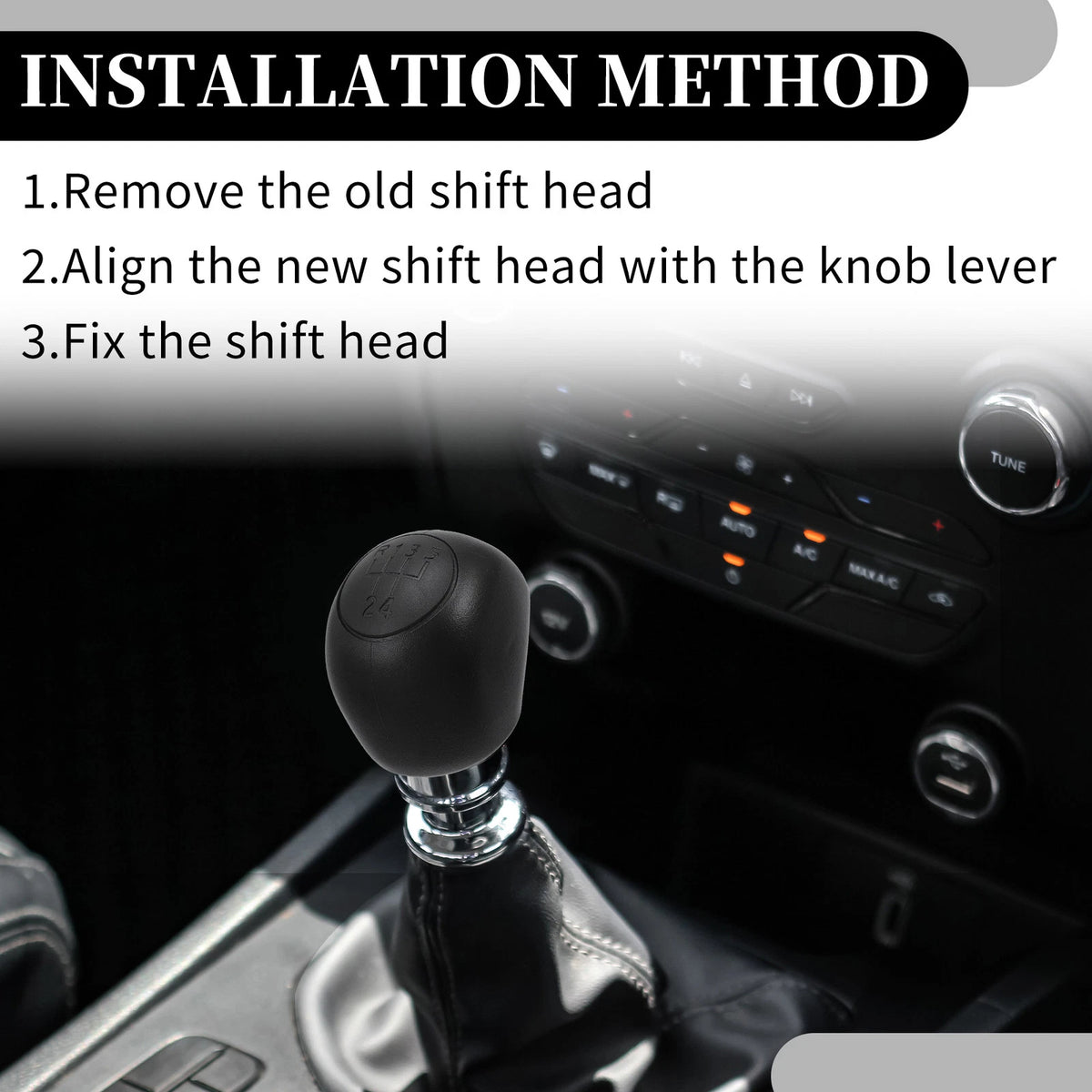 5 Speed Manual Gear Shift Knob for Fiat Ducato (1994-2006) Black Plastic
