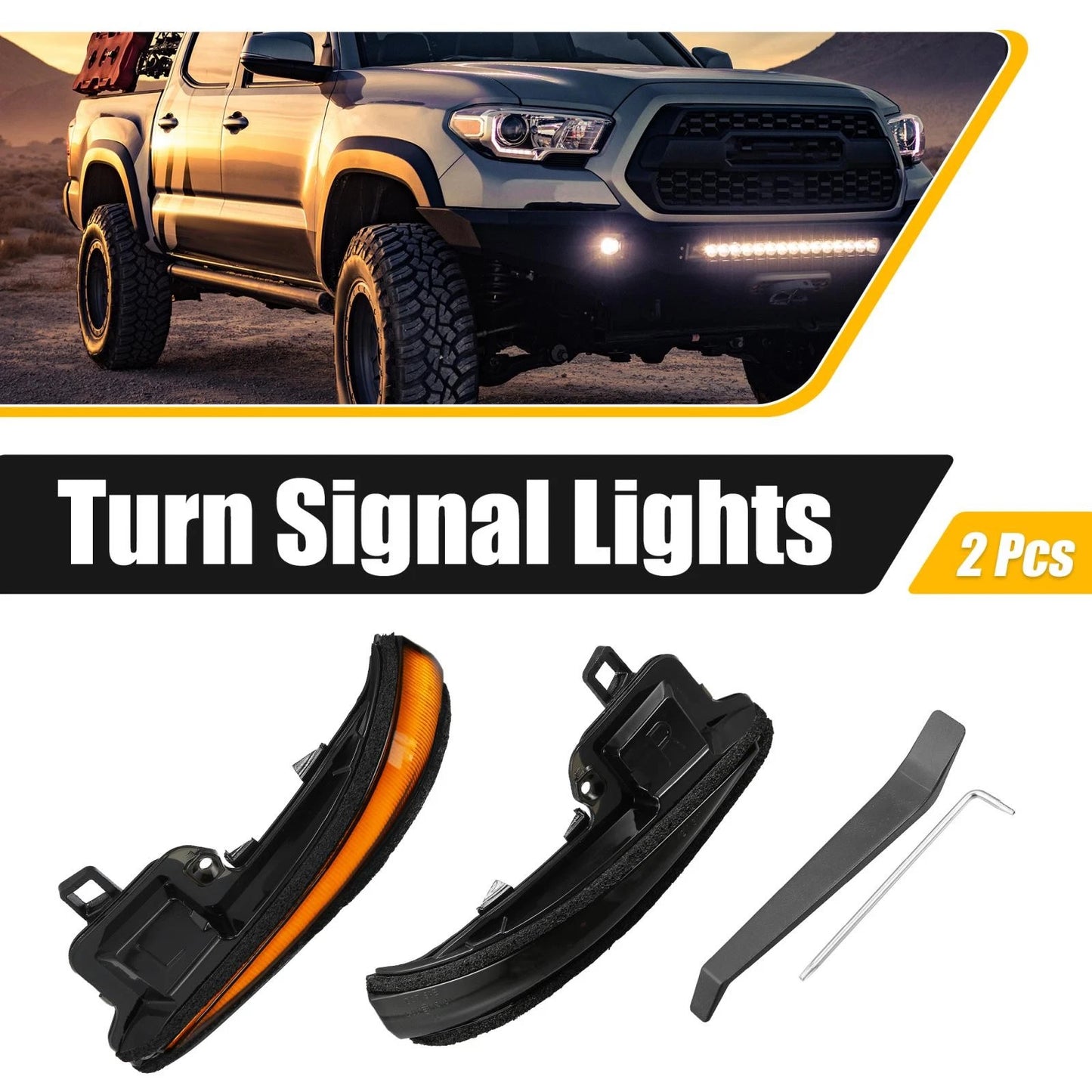 Amber Mirror Turn Signal Lights for Toyota (2016-2023)  81740-58010 81730-58010