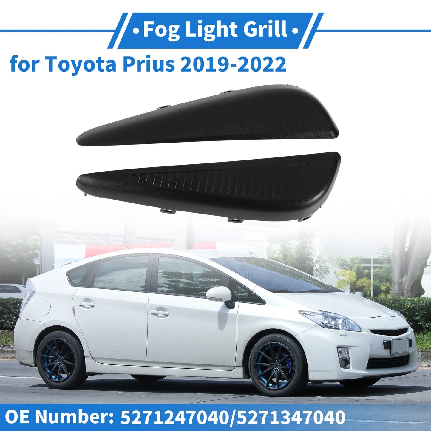 Front Left Front Right Fog Light Grill for Toyota Prius (2019–2022)