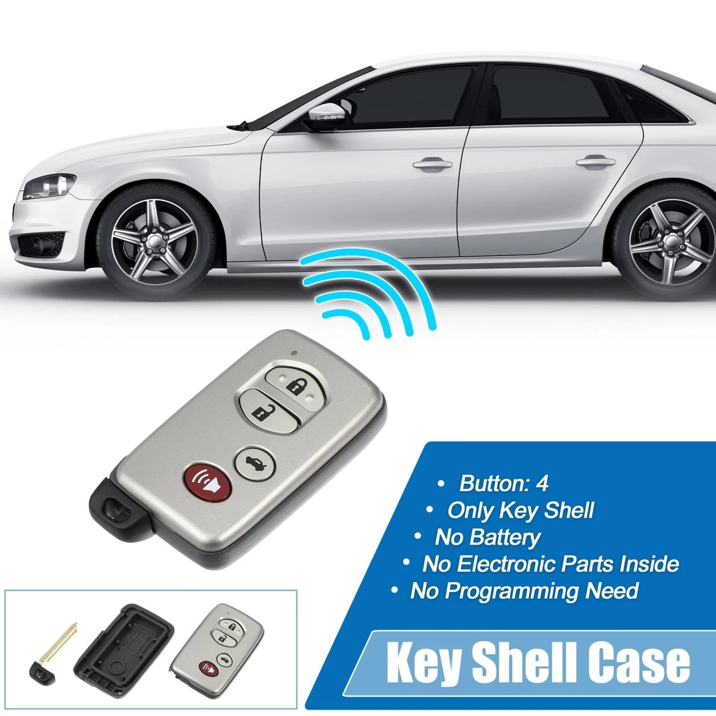 4 x Button Key Cover Fob Remote Case Shell for Toyota Avalon (2007–2012)
