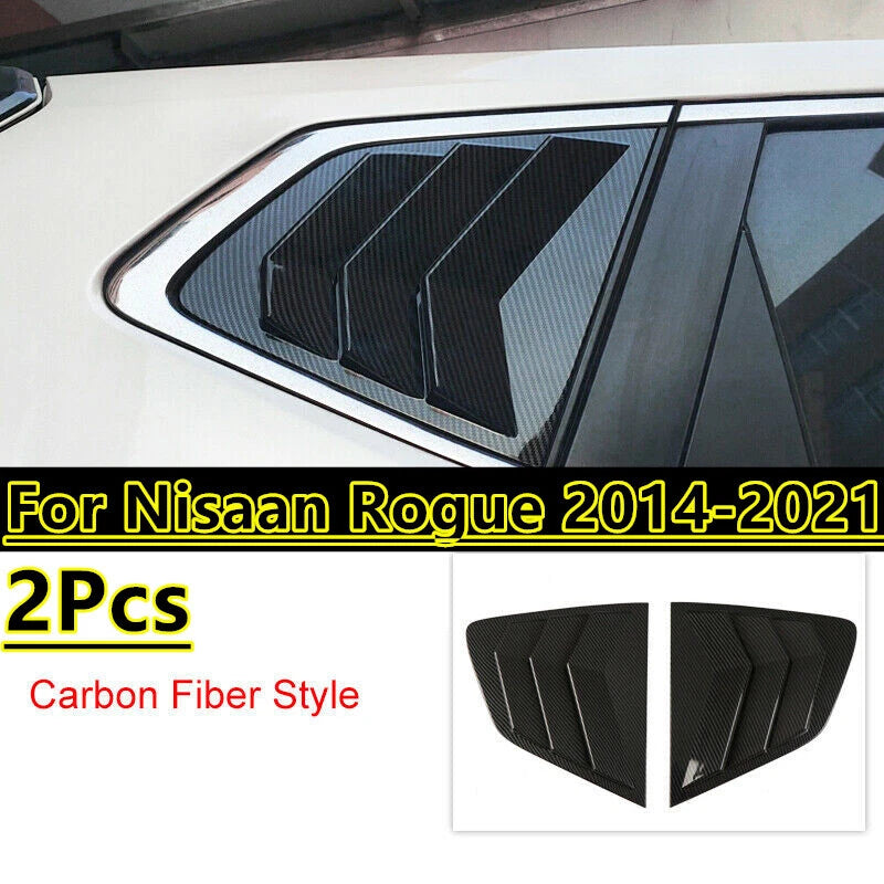 2 x Carbon Fiber Side Vent Window Scoop Louver Cover for Nissan Rogue (2014–2021)