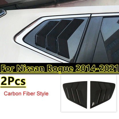 2 x Carbon Fiber Side Vent Window Scoop Louver Cover for Nissan Rogue (2014–2021)