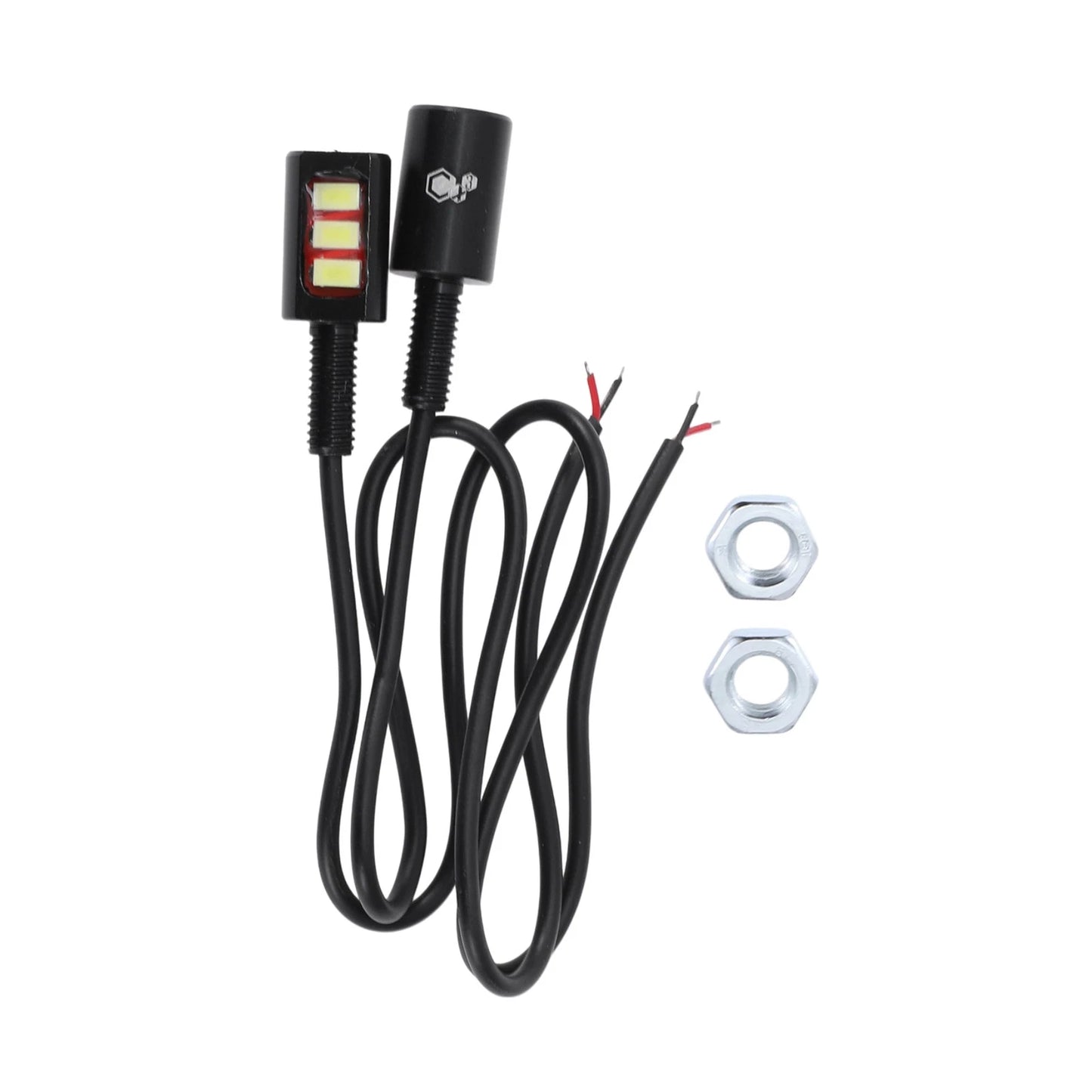 2 x White Black License Plate Light 12V Led Tag Lamp for Car Motorcycle