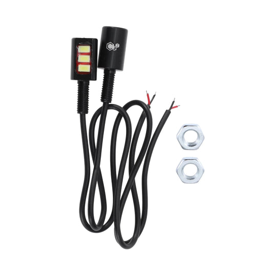 2 x White Black License Plate Light 12V Led Tag Lamp for Car Motorcycle