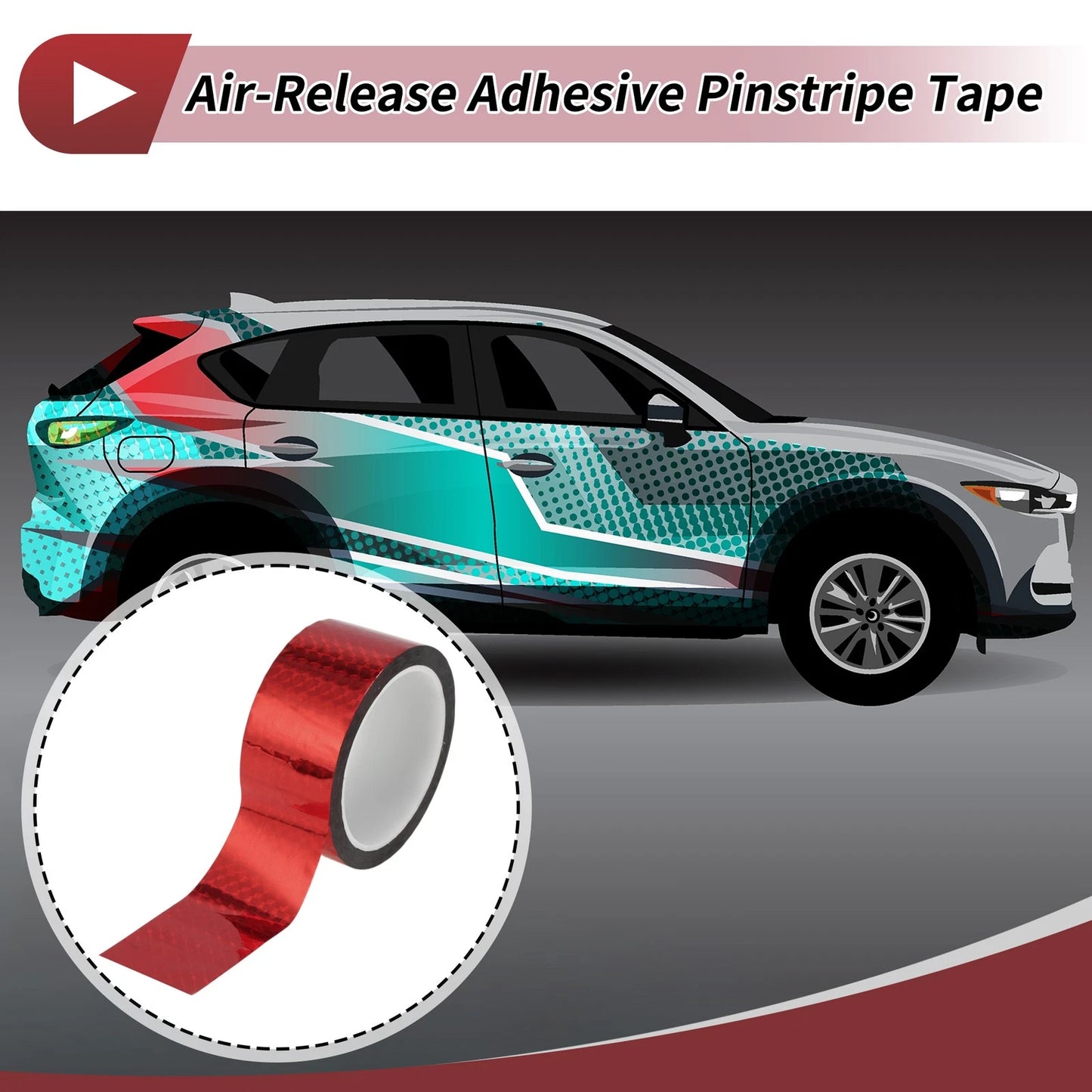 Pinstripe Tape 45mmx50m for Car, Motorcycle and Boat Laser Red 1 Pcs