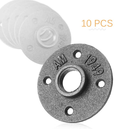 10 x 3/4" Malleable Iron Floor Flange Pipe Fitting for Wall Mount (No Year)