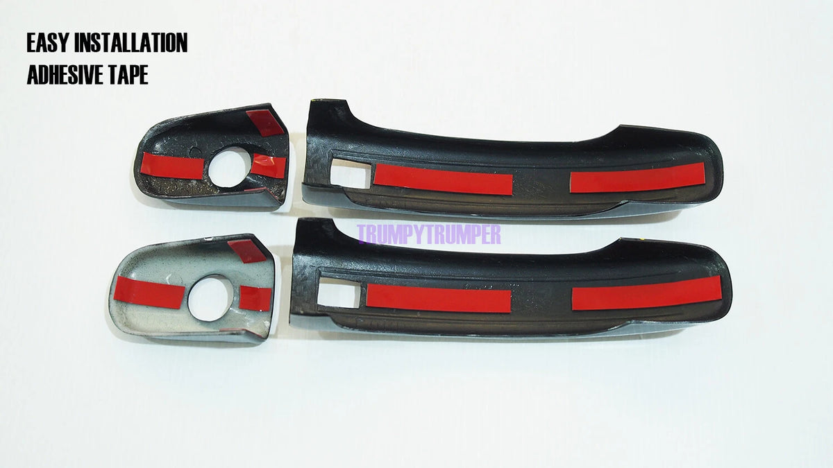 4 x Black Carbon Fiber Door Handle Covers for Ford Ranger (2012-2019)