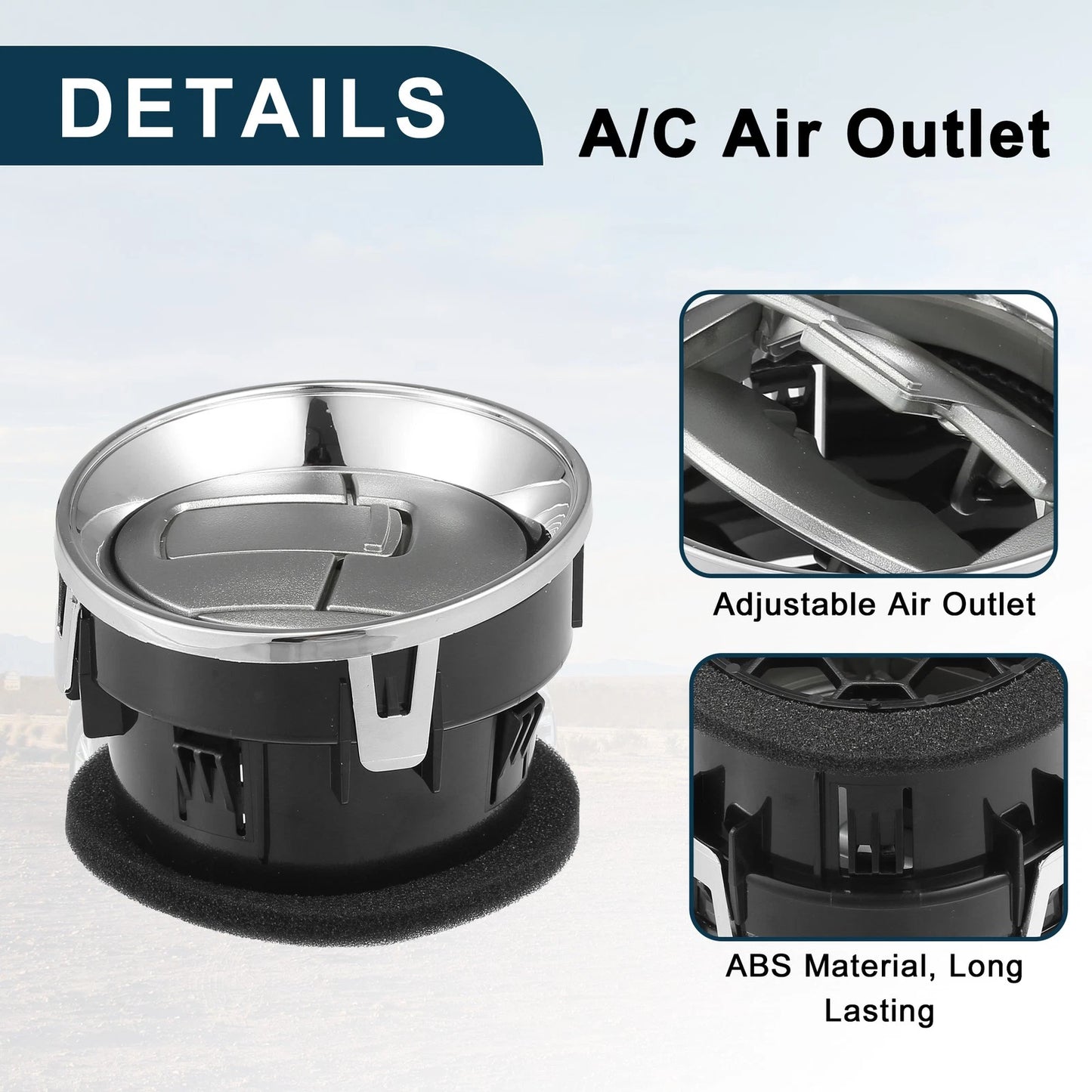 Air Vent Panel for Ford F150 2009-2014 Air Conditioner Outlet Light Silver
